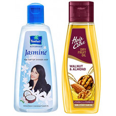 Deals and Offers on Beauty Care - Parachute Advansed Jasmine Coconut Hair Oil, 500ml And Hair & Care Dry Fruit Oil with Walnut and Almond, 500 ml (Non-Sticky Hair Oil) Deals, Discounts & Offers on Beauty Care - Parachute Advansed Jasmine Coconut Hair Oil, 500ml And Hair & Care Dry Fruit Oil with Walnut and Almond, 500 ml (Non-Sticky Hair Oil)