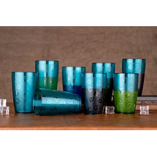 Deals, Discounts & Offers on  - Lion Lender Customers 1st Choice New Prism Pattern 100% Unbreakable Water,Juice,Beer Drinking Glass Set (Blue)