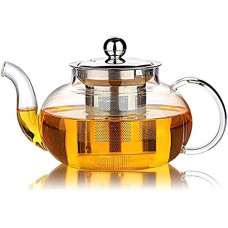 Deals and Offers on - KELVEE Glass Kettle/Teapot with Stainless Steel Infuser & Lid, Borosilicate Glass Tea Kettle Stove top Safe, Blooming & Loose Leaf Teapot (600 ml) Deals, Discounts & Offers on - KELVEE Glass Kettle/Teapot with Stainless Steel Infuser & Lid, Borosilicate Glass Tea Kettle Stove top Safe, Blooming & Loose Leaf Teapot (600 ml)