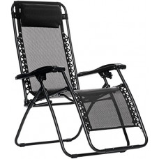 Deals, Discounts & Offers on Furniture - AmazonBasics Steel Zero Gravity Reclining Lounge Portable Chair, Black
