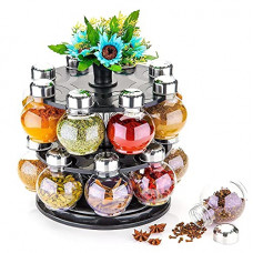 Deals, Discounts & Offers on  - ATMAN Multipurpose Plastic 360 Degree Revolving Spice Jar Set Masala Dani Containers Rack Condiment Vatti Anjarai Petti