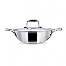 Deals, Discounts & Offers on Cookware - Suryaflame Titan-TRIPLY Stainless Steel Kadhai with Stainless Steel Lid (5 Years Warranty)
