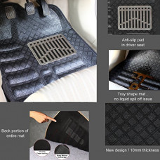 Deals, Discounts & Offers on  - Oshotto 4D Car Leatherite Tray Mats Compatible with Maruti Suzuki Baleno (Black)- Set of 3 (2 pcs Front & one Long Single Rear pc)
