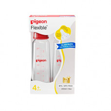 Deals, Discounts & Offers on Baby Care - Pigeon Glass Bottle 240ML Pink & RED with ADD Nipple M-Twin Pack