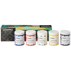 Deals, Discounts & Offers on  - Amazon Brand - Solimo Acrylic Paints, Set of 5 Shades, 140ml Jars