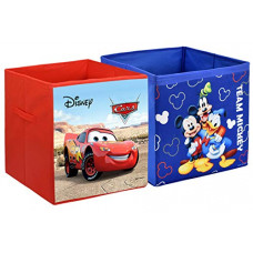 Deals, Discounts & Offers on  - Kuber Industries Disney Print Non Woven Fabric Foldable Toy, Books, Shoes Cube Storage Box with Handle