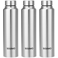Deals, Discounts & Offers on  - Amazon Brand - Solimo Stainless Steel Water Bottle, Set of 3, 1 L Each (Blitz)