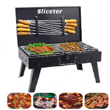 Deals, Discounts & Offers on Outdoor Living  - SLICETER Barbeque Grill Sticks Briefcase Set with Wooden Handle Skewers (Black)