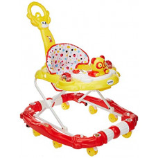 Deals, Discounts & Offers on Baby Care - Amazon Brand - Solimo Walker cum Rocker with Push Handle, Yellow and Red