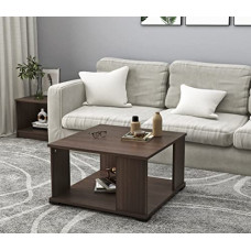 Deals, Discounts & Offers on Vegetables & Fruits - BLUEWUD Noel Engineered Wood Coffee Table/Centre Table with Shelves (Square - Wenge)