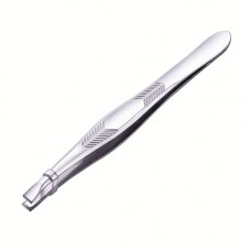 Deals, Discounts & Offers on Health & Personal Care - Metis Slant Tip Stainless Steel Tweezer/Plucker For Eyebrows, Upper lips and Blackheads (Silver)