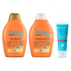 Deals, Discounts & Offers on Beauty Care - BEAUTY GARAGE  BG Marula Oil Shampoo & Conditioner Combo Pack 350ml with free Beaver Hand Gel