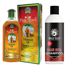Deals, Discounts & Offers on Beauty Care - Pink Root Thanda Oil Sandalwood 200ml with Mister Beard Hair Spa Shampoo