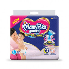 Deals, Discounts & Offers on Baby Care - MamyPoko Pants Extra Absorb Diaper - Large Size, Pack of 82 Diapers (L-82)