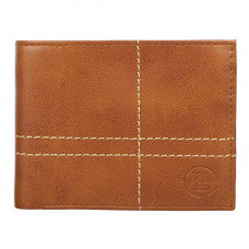 Deals, Discounts & Offers on Bags, Wallets & Belts - Liftible Vegan Leather Wallet Stitched Pattern (Premium PU Leather) - Tan