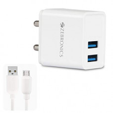 Deals, Discounts & Offers on Mobile Accessories - ZEBRONICS Zeb-MA5321 USB Charger Adapter with 1 Metre Micro USB Cable, 5V 3.1A Output, Fast Charge,
