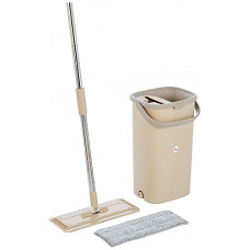 Deals, Discounts & Offers on Home Improvement - Amazon Brand - Presto! Bucket Flat Mop with Hands Free Squeeze and 1 Microfibre Refill