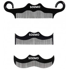 Deals, Discounts & Offers on Beauty Care - Amazon Brand - Solimo Handmade Black Set of 3 Combs: 1 Moustache-Shaped, 1 Curved Moustache-Shaped, 1 Moustache-Shaped Wide-Tooth Comb