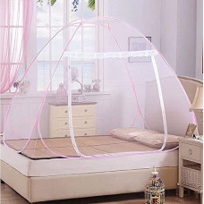 Deals, Discounts & Offers on Outdoor Living  - Heart Home Foldable, Durable, Lightweight Nylon Double Bed Mosquito Net, 6.5 x 6.5 Ft. (Pink)-46HH0459