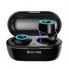 Deals, Discounts & Offers on Headphones - Sketchfab TWS Bassbuds in Ear True Wireless Earbuds Bluetooth Headphone 5.0, Hi-Fi Sound,Portable 250mAh Charging Box (Black)