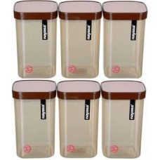 Deals, Discounts & Offers on Kitchen Containers - Nayasa 1000 ml Plastic Grocery Container/storage container - 1000 ml Plastic Grocery Container(Pack of 6, Brown)