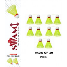 Deals, Discounts & Offers on Sports - SWAMI Nylon Badminton Shuttlecocks (Pack of 10 ) Nylon Shuttle - Green(Medium, 77, Pack of 10)