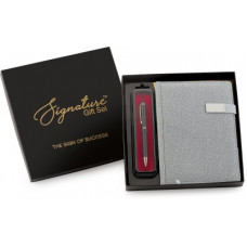 Deals, Discounts & Offers on  - Signature 2021 Infinity Diary Giftset with Cello Origin Ball Pen - A5 Diary Ruled 335 Pages(Grey, Pack of 2)