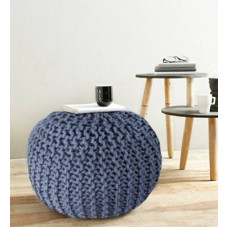 Deals, Discounts & Offers on Furniture - Samaaya Fabric Pouf(Finish Color - Navy)
