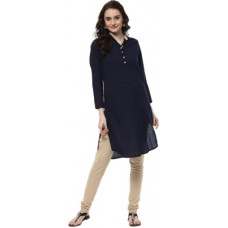 Deals, Discounts & Offers on  - [Size M, L, XL, XXL] Jaipur KurtiWomen Solid Cotton Blend Straight Kurta(Blue)