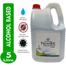 Deals, Discounts & Offers on  - TRUSTRX Anti Bacterial 70% Alcohol Based Instantly Kills 99.9% Germs Without Water Triple Action Formula Skin Nourishing For Sanitizes Hand ( 5 Ltr ) Hand Sanitizer Can(5 L)