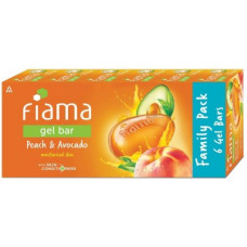 Deals, Discounts & Offers on  - [Buy 5 Rs. 227 each] Fiama Gel Bar Peach and Avocado, 125g (Pack of 6)(6 x 125 g)
