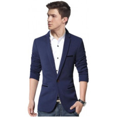 Deals, Discounts & Offers on  - [Size 36, 40, 42, 44] CreativeSolid Single Breasted Party Men Blazer(Blue)