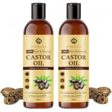Deals, Discounts & Offers on  - Grandeur PACK OF 2 100% Pure Cold Pressed Castor Oil For | Healthier Hair | Skin | Eyelashes | Lips & Nails | NO MINERAL OIL & SILICONES | Hair Oil(400 ml)