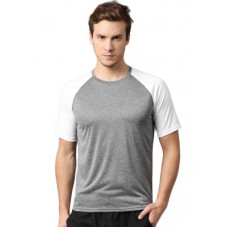 Deals, Discounts & Offers on  - [Size M] HRX by Hrithik RoshanSolid Men Round Neck White, Grey T-Shirt