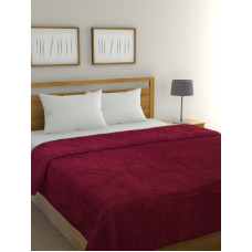 Deals, Discounts & Offers on  - Raymond Home Solid Double Coral Blanket(Polyester, Maroon)