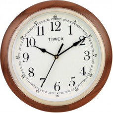 Deals, Discounts & Offers on  - Timex Analog 25.4 cm X 25.4 cm Wall Clock(Brown, With Glass)