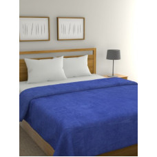 Deals, Discounts & Offers on  - Raymond Home Solid Double Coral Blanket(Polyester, Blue)