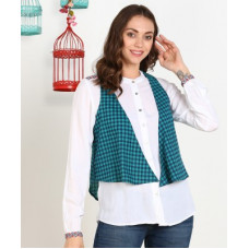 Deals, Discounts & Offers on  - [Size L] AnmiWomen Sleeveless Green, Blue Shrug