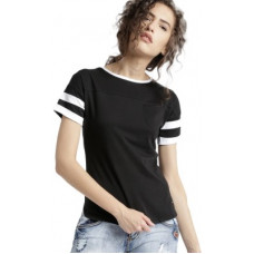 Deals, Discounts & Offers on  - [Size S, M] RoadsterSolid Women Round Neck Black T-Shirt