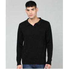 Deals, Discounts & Offers on  - [Size XXL] Flying MachineSolid V-neck Casual Men Black Sweater
