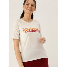 Deals and Offers on - DressberryPrinted Women Round Neck White T-Shirt Deals, Discounts & Offers on - DressberryPrinted Women Round Neck White T-Shirt
