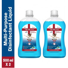 Deals, Discounts & Offers on  - Tri-Activ Multi-Purpose Disinfectant Liquid | Cool Menthol, Aqua Fresh Fragrance 500 ml, Pack of 2(1000 ml)