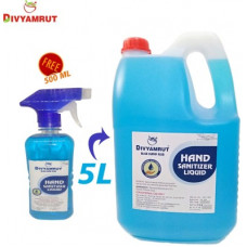Deals, Discounts & Offers on  - DIVYAMRUT Sanitizer Spray 5 ltr with 500 ml free(pack of 2) Hand Sanitizer Can(2 x 2750 ml)