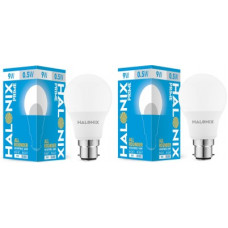 Deals, Discounts & Offers on  - Halonix 9 W, 0.5 W Round B22 LED Bulb(White, Pack of 2)