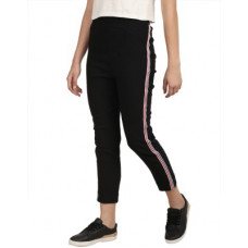 Deals, Discounts & Offers on  - BroadstarRegular Fit Women Black Cotton Lycra Blend Trousers
