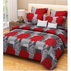 Deals, Discounts & Offers on  - Home Candy 144 TC Cotton Double Floral Bedsheet(Pack of 1, Red)