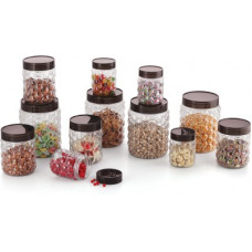 Deals, Discounts & Offers on Kitchen Containers - MASTERCOOK 12 PC PET JARS SET - 250 ml, 500 ml, 1200 ml Plastic Grocery Container(Pack of 12, Clear)