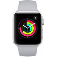 Deals, Discounts & Offers on  - Apple Watch Series 3 GPS - 38 mm Silver Aluminium Case with Fog Sport Band(White Strap, Regular)