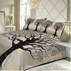 Deals, Discounts & Offers on  - Jaipuri cotton 151 TC Cotton Double King 3D Printed Bedsheet(Pack of 1, Black)