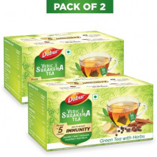 Deals, Discounts & Offers on Food and Health - Dabur Vedic Suraksha Green Tea Bags Box(25 Bags)